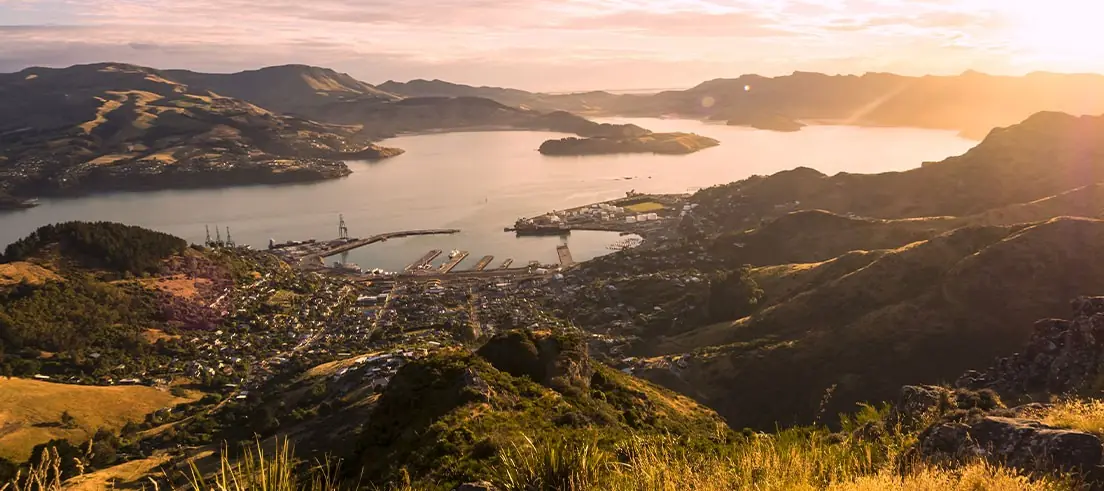 Whakaraupō /Lyttelton port at sunrise