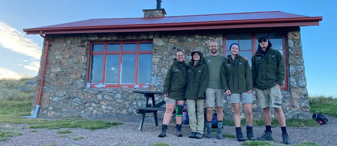 Team hikes to amazing heights to tame Te Ahu Pātiki invasive gorse.