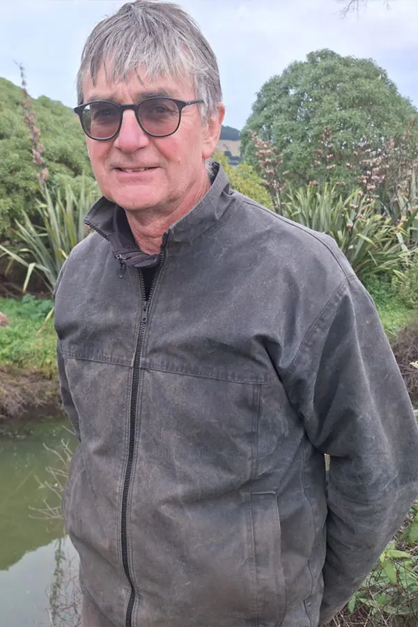 Orton Bradley Park Manager Ian Luxford at Te Wharau Stream